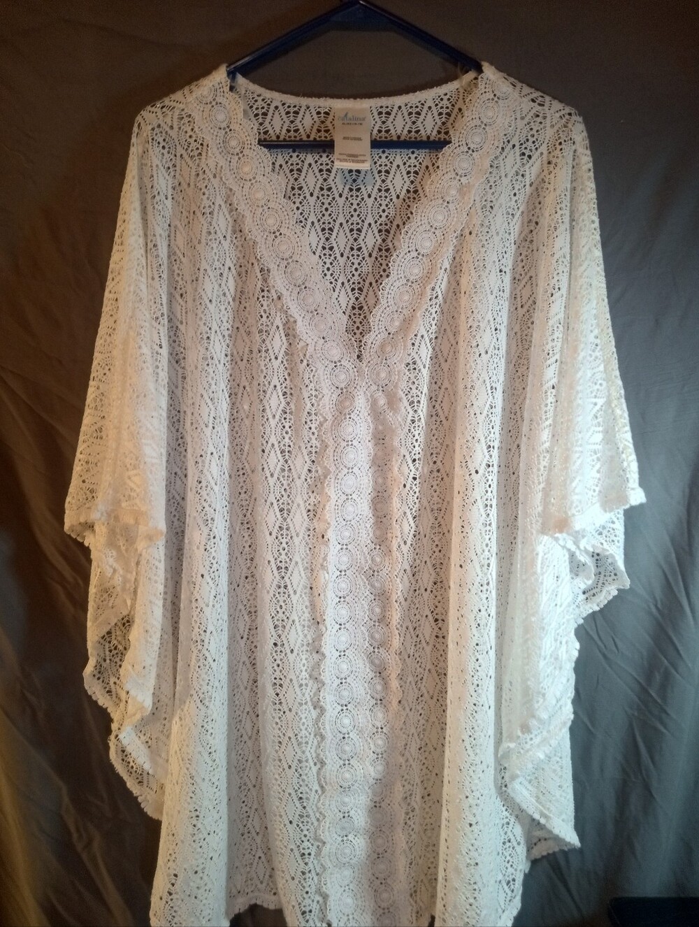 Catalina Lace Crochet Tunic Top - White